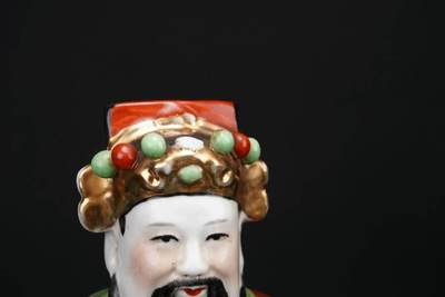 上海都达杂项专场102【全场包邮】  粉彩福、禄、寿三星大摆件 3尊85-8