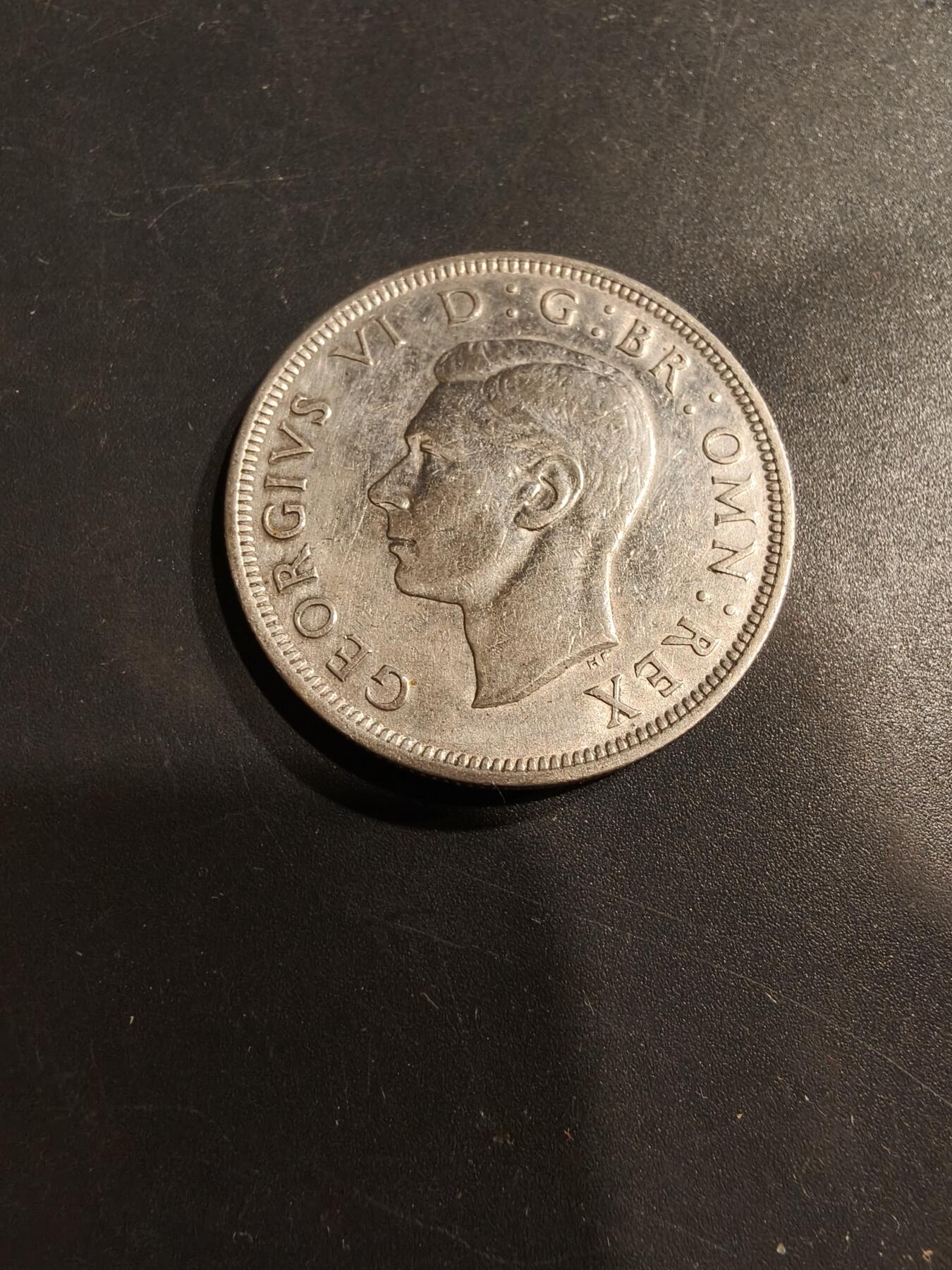 老王徽章第184期 英国1938年半克朗银币    500银    14.1g