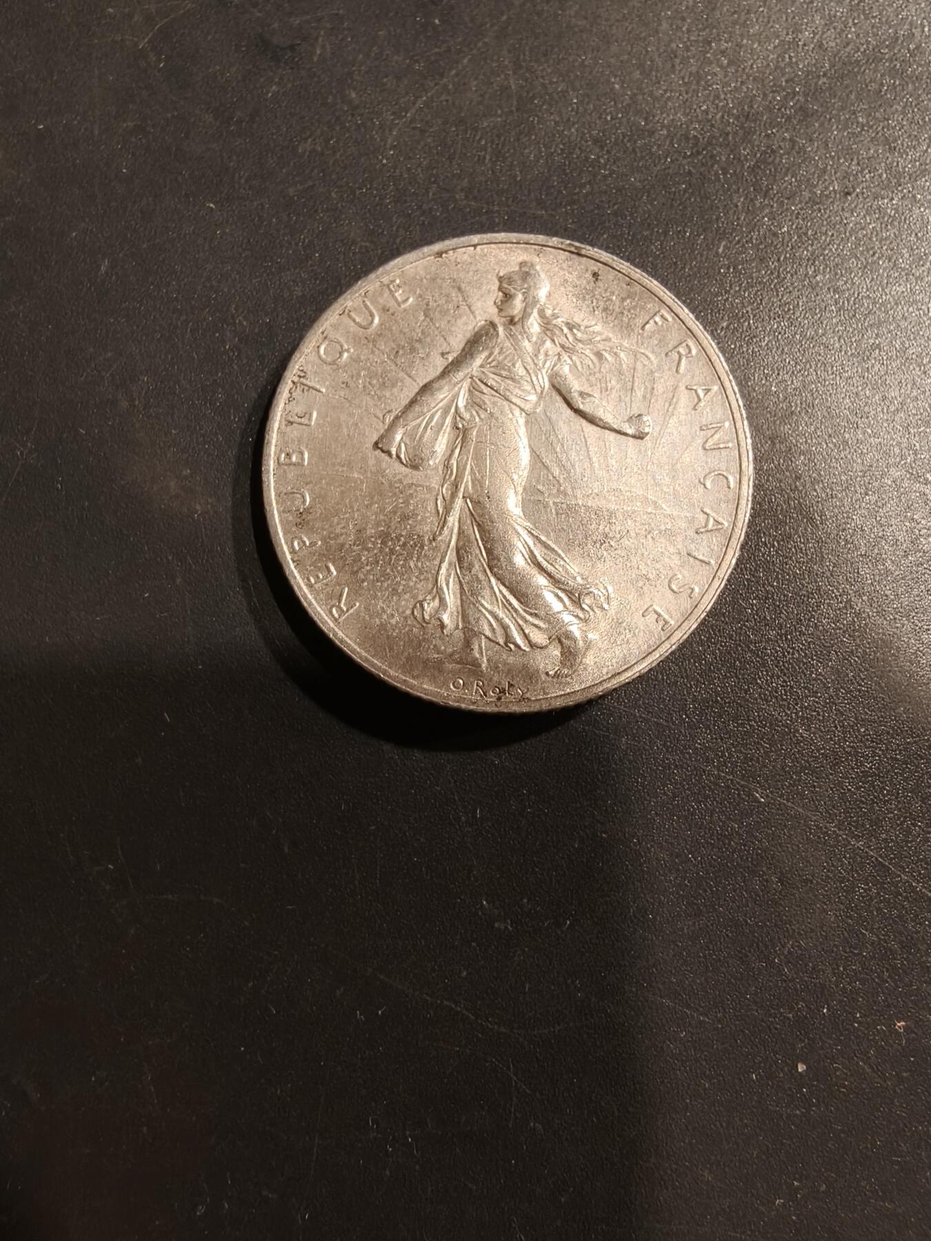 老王徽章第184期 法国1920年2法郎银币    播种女神    10g