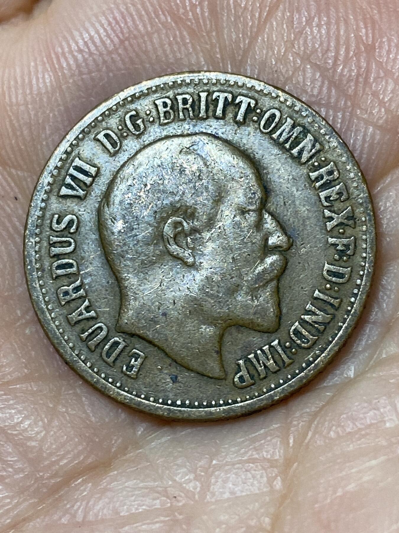 2026年第三十一场(总第二百场)英国一线回流散币新春特拍第三场(免佣金) 英国🇬🇧1902年1法新代币(爱德华七世时期，法新型马剑代币)