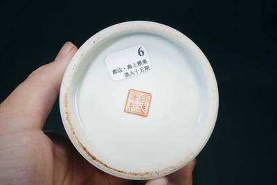 上海都达杂项专场102【全场包邮】  粉彩人物故事笔筒85-6