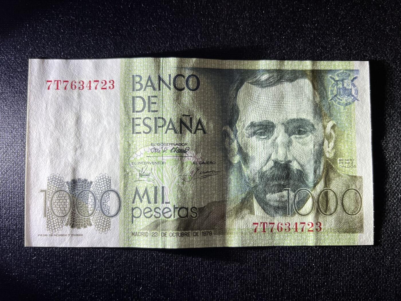 世界各国纸币拍卖 西班牙1000比塞塔 实物图