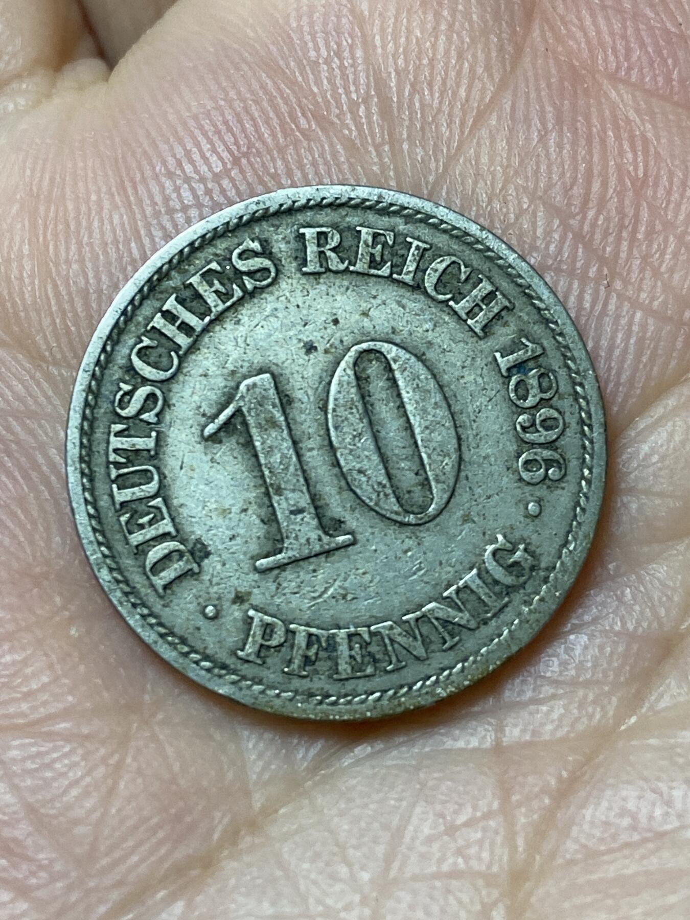 2026年第三十一场(总第二百场)英国一线回流散币新春特拍第三场(免佣金) 德意志帝国1896年10芬尼(威廉二世时期，A标柏林造)