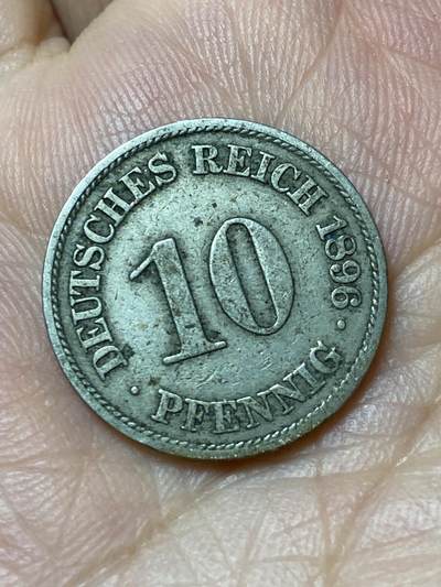 2026年第三十一场(总第二百场)英国一线回流散币新春特拍第三场(免佣金) - 德意志帝国1896年10芬尼(威廉二世时期，A标柏林造)