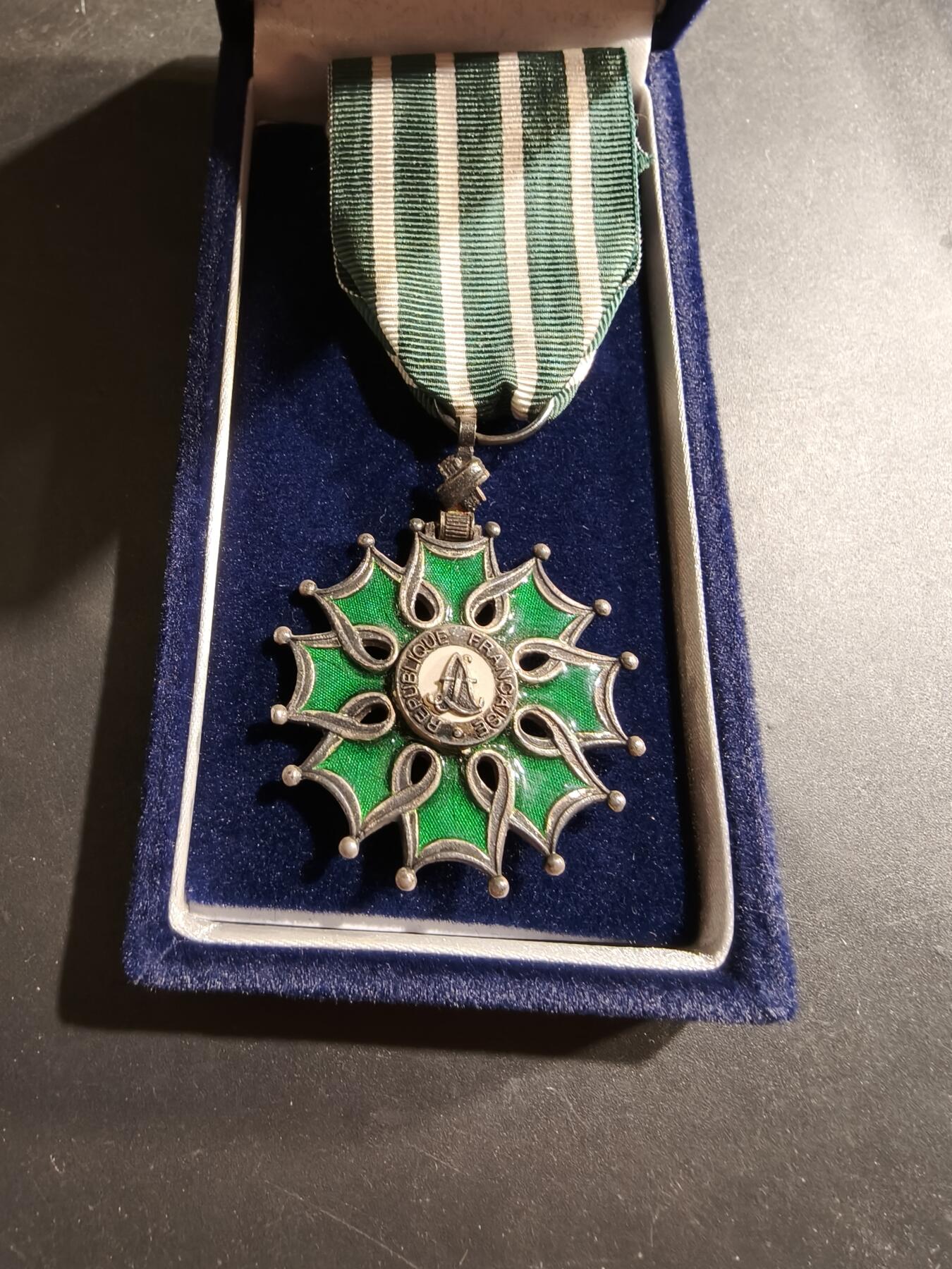 老王徽章第184期 法国骑士级文学艺术勋章     原盒     银质珐琅螃蟹银标   珠宝商定制吧