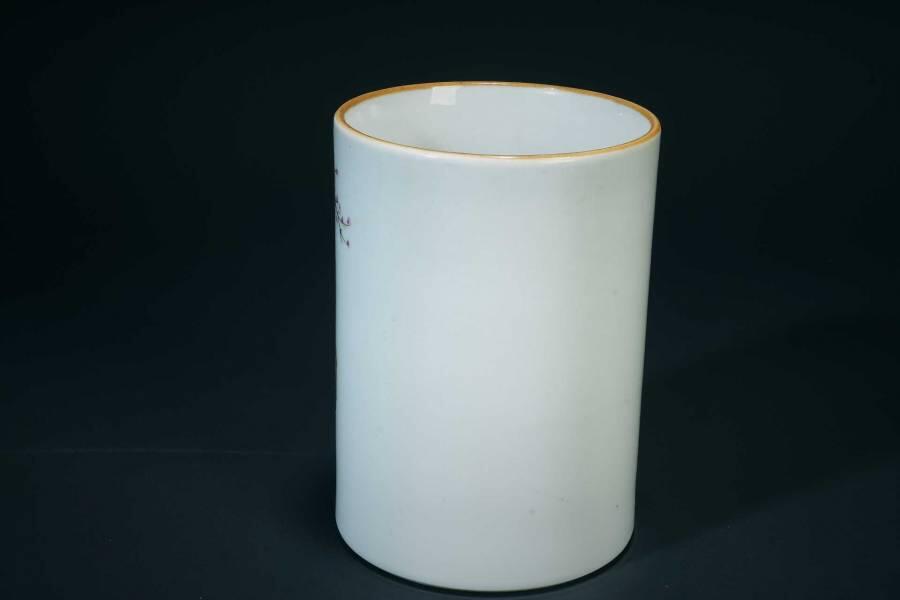 上海都达杂项专场三十六【年后发货全场包邮】 粉彩人物故事笔筒85-6