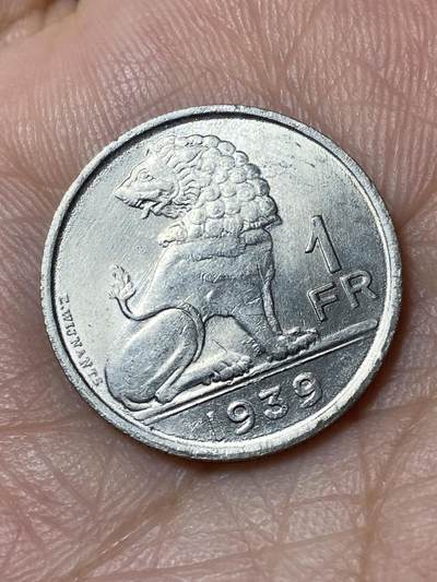 2026年第三十一场(总第二百场)英国一线回流散币新春特拍第三场(免佣金) - 比利时🇧🇪1939年1法郎利奥波德三世时期，左法语右荷语版)