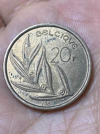 2026年第三十一场(总第二百场)英国一线回流散币新春特拍第三场(免佣金) - 比利时🇧🇪1981年20法郎(博杜安一世时期，法语版)