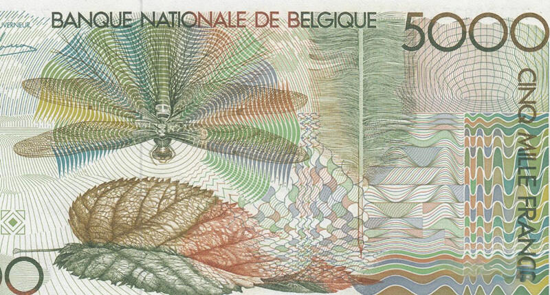 《艾美收藏》第233期-2.23周一外币精品荟萃(春节第二拍) 比利时1982年5000法郎PMG67E亚军分尾8 稀缺沉淀品种 西欧经典“大蜻蜓”难上分 多色凹印 诗人赫勒泽，很久未见该品种PMG67E高分 长线增值品种