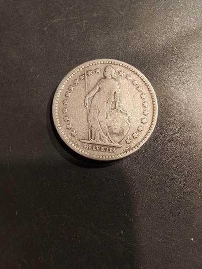 老王徽章第184期 - 瑞士1894年2法郎银币    835银    9.8g