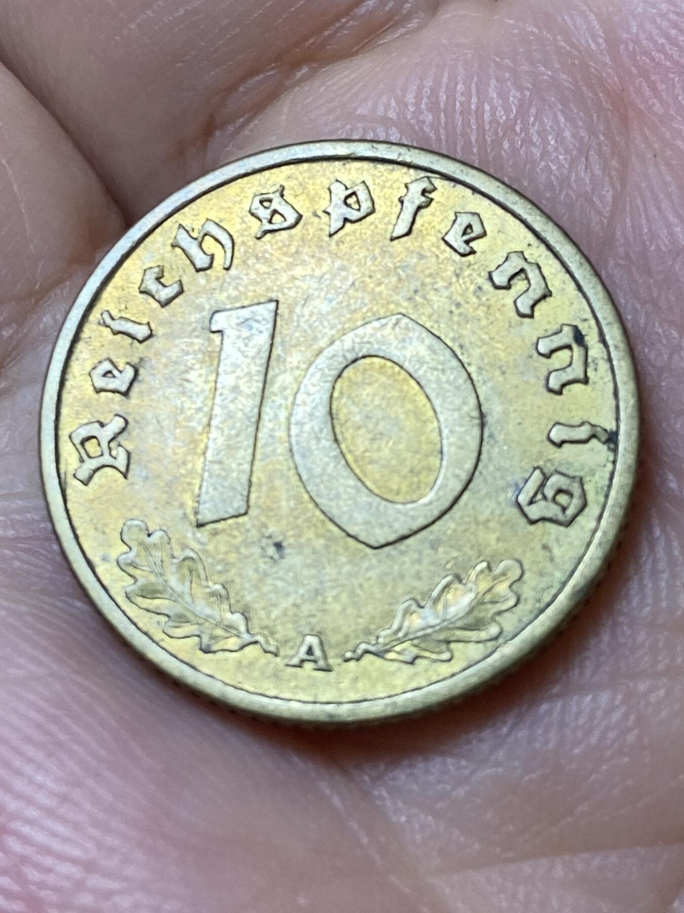 2026年第三十一场(总第二百场)英国一线回流散币新春特拍第三场(免佣金) 德意志第三帝国1938年10芬尼(A标，柏林造)