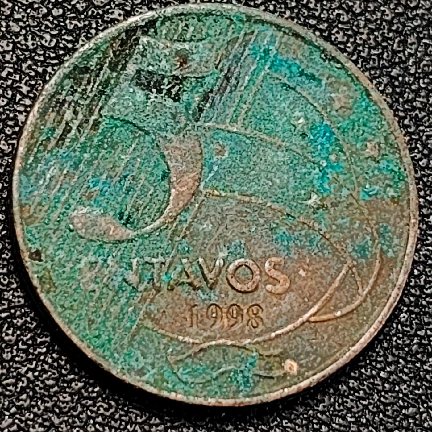 泉币菌-第195场- 新年快乐 新年第三场 本场拍品多 请提前出价 巴西5分镀铜人物硬币 22毫米 铜钱纪念币