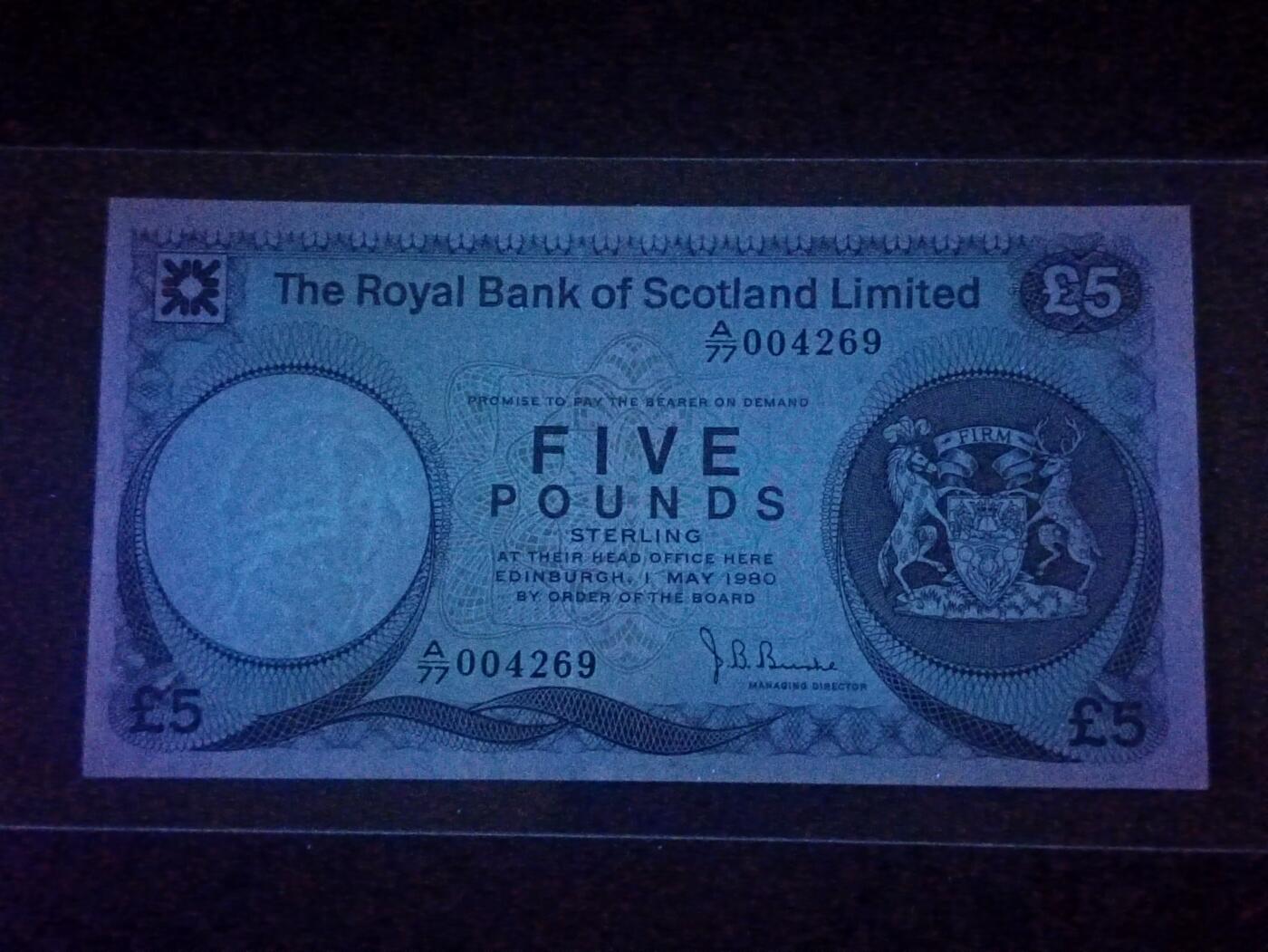 【年后首拍！】2026二月第三期，总217期 苏格兰皇家银行1980年UNC-千位号，早期少见中高面值品种