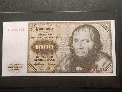 【年后首拍！】2026二月第三期，总217期 - 【被鸽补拍】德国1960年1000马克AUNC，舍那的自画像和林堡，此版本最高面值，经典的德国马克战后品种之一