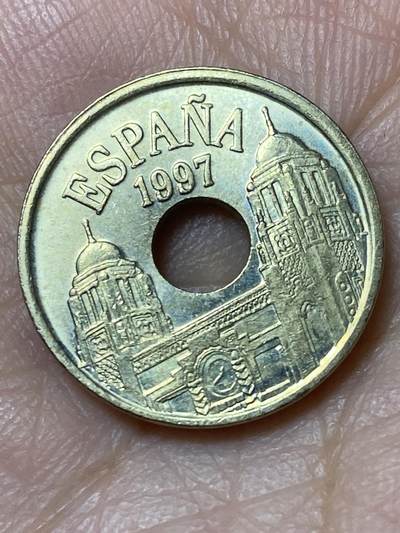 2026年第三十一场(总第二百场)英国一线回流散币新春特拍第三场(免佣金) 西班牙🇪🇸1997年25比塞塔(梅利利亚自治市建立500周年纪念币)