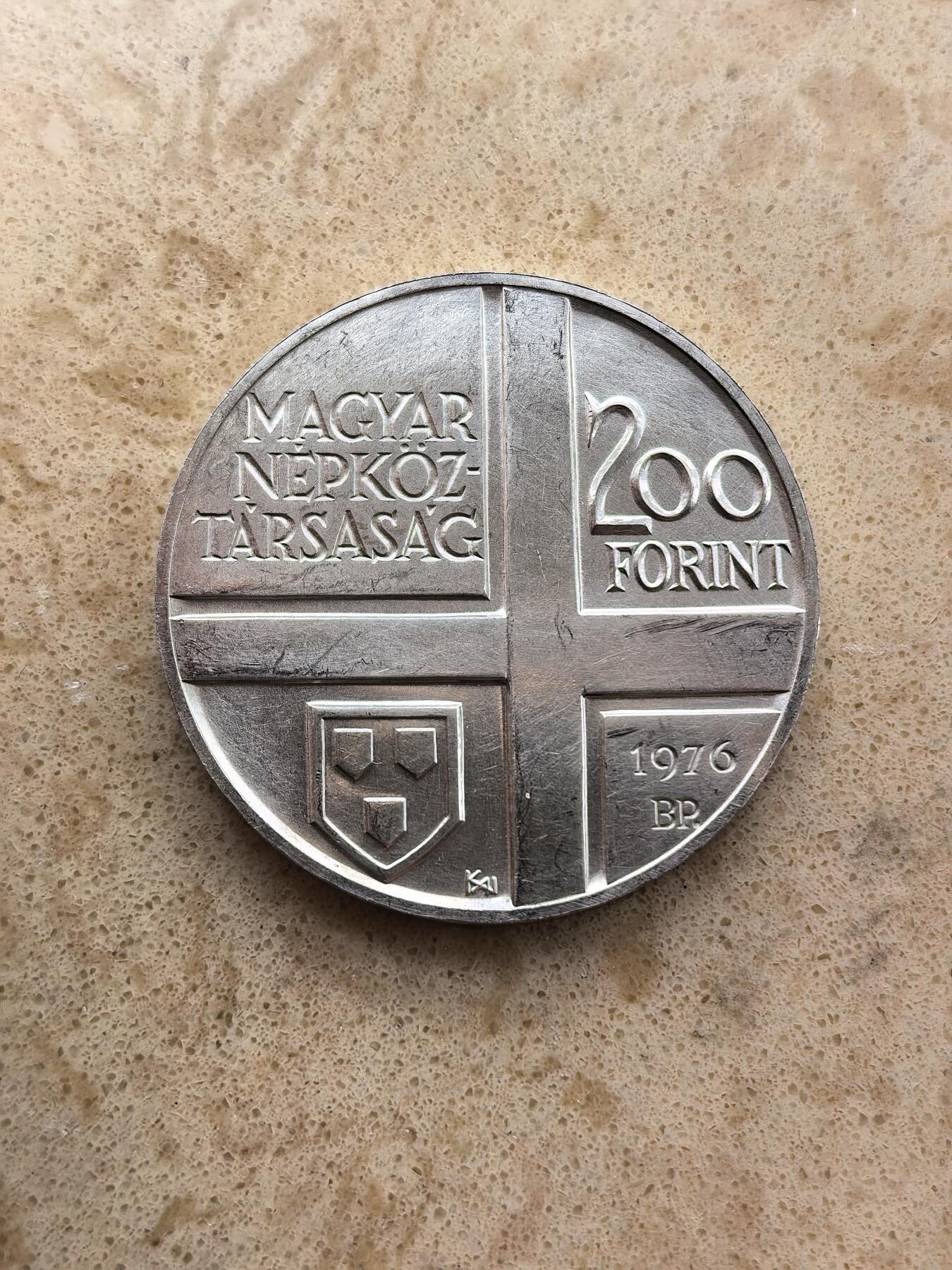 道一币馆币章第一百六十七场 匈牙利1976年艺术家久拉·德尔科维茨200福林纪念银币 28g 640s 30000