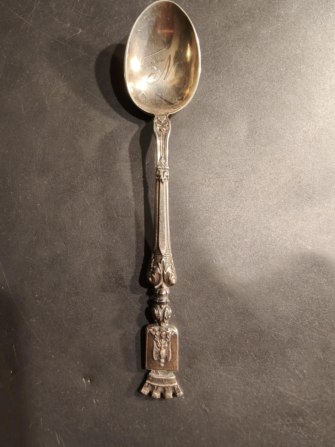 老王徽章第184期 法国银餐勺     密涅瓦2级银标   800银     11.8g