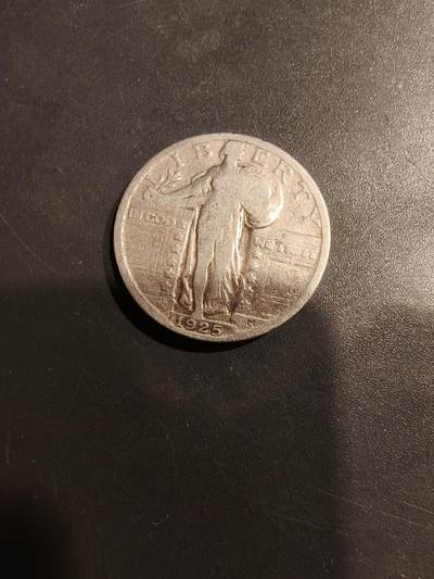 老王徽章第184期 - 美国1925年25美分银币     900银    6.1g