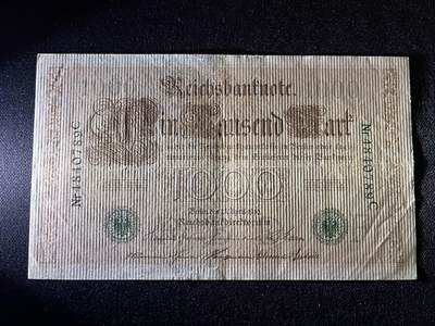 世界各国纸币拍卖 - 1910年德国 1000马克 实物图