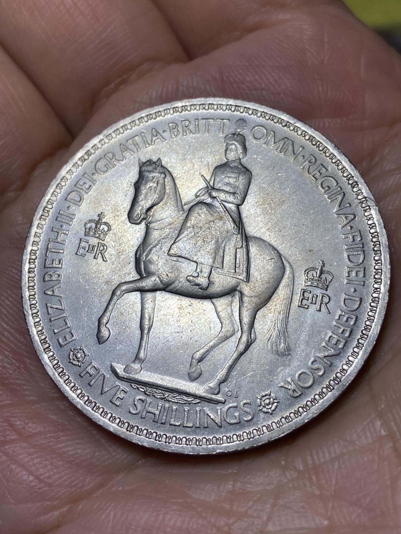 2026年第三十一场(总第二百场)英国一线回流散币新春特拍第三场(免佣金) 英国🇬🇧1953年5先令克朗型大币(伊丽莎白二世加冕纪念币)