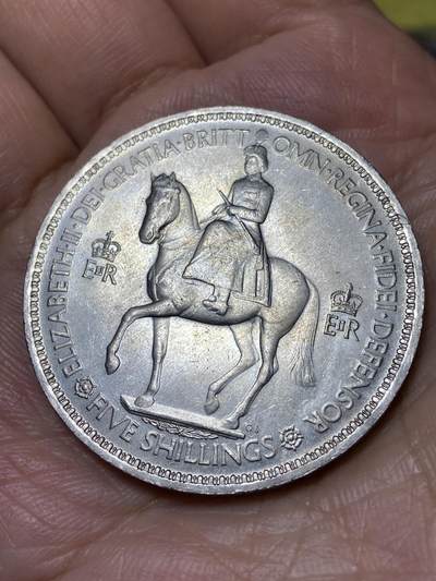 2026年第三十一场(总第二百场)英国一线回流散币新春特拍第三场(免佣金) - 英国🇬🇧1953年5先令克朗型大币(伊丽莎白二世加冕纪念币)