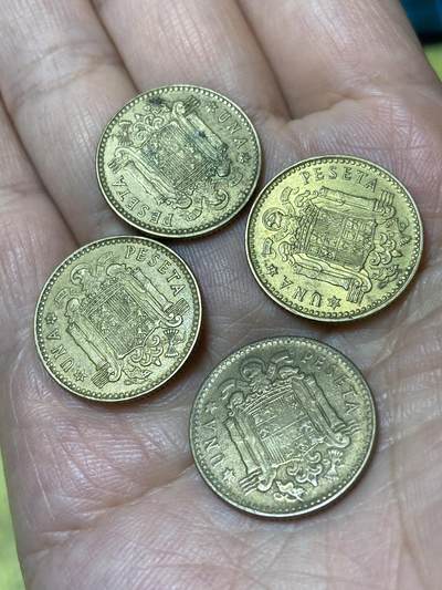 2026年第三十一场(总第二百场)英国一线回流散币新春特拍第三场(免佣金) - 西班牙🇪🇸4枚：1975年1比塞塔，1953年1比塞塔