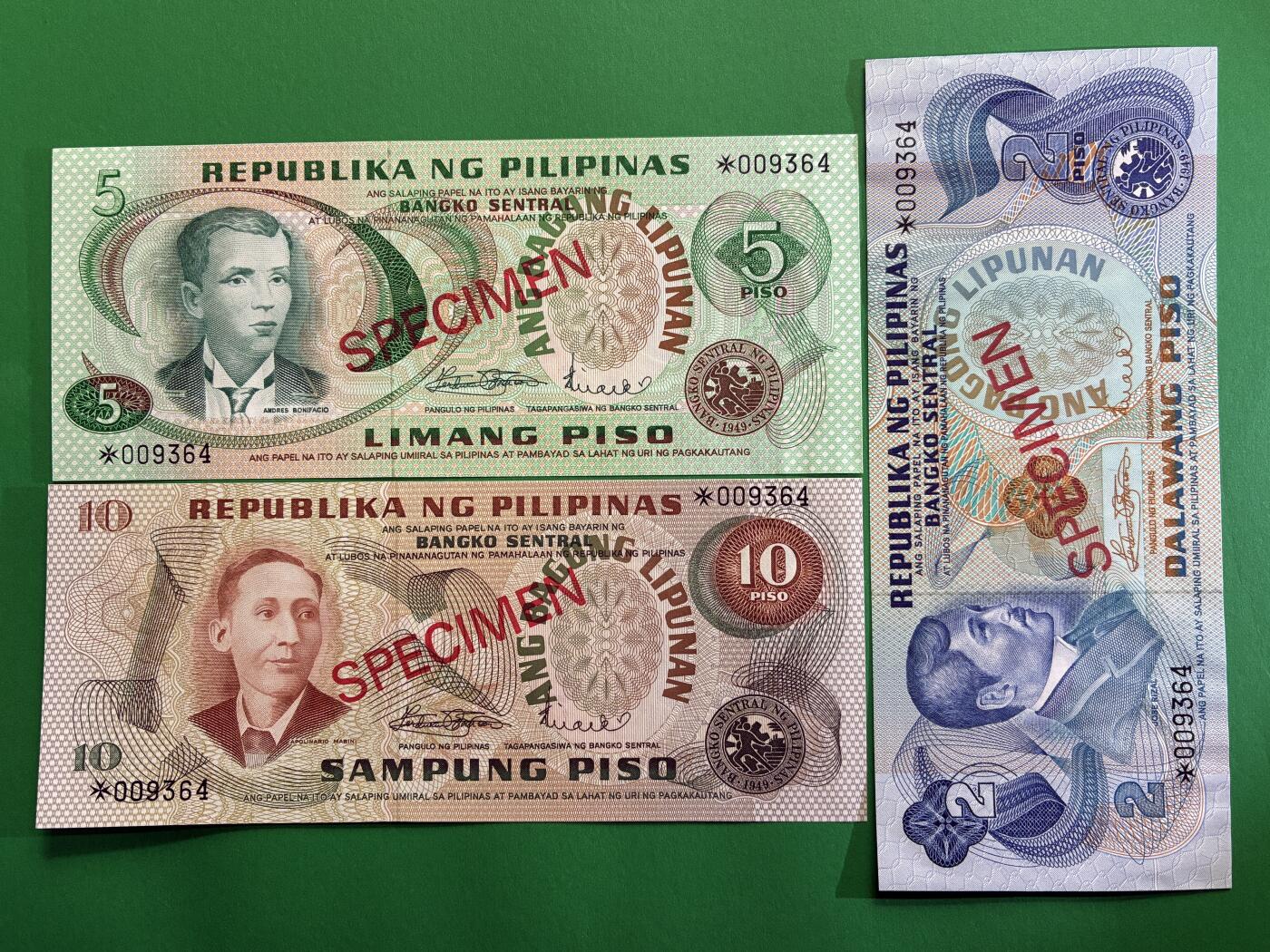 咖啡豆•收藏 2026年Mar_1st世界各国纸币样票拍卖 菲律宾 2-100比索 外国纸币样票 全新UNC同号 6枚一套