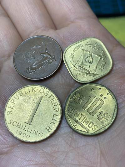 2026年第三十一场(总第二百场)英国一线回流散币新春特拍第三场(免佣金) - 好品散币4枚：巴基斯坦🇵🇰1961年5派斯，秘鲁🇵🇪2000年10分，奥地利🇦🇹1990年1先令，赞比亚🇿🇲1968年2恩韦