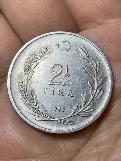 2026年第三十一场(总第二百场)英国一线回流散币新春特拍第三场(免佣金) - 土耳其🇹🇷1975年2.5里拉(建国后第五套第二版，9 克版)