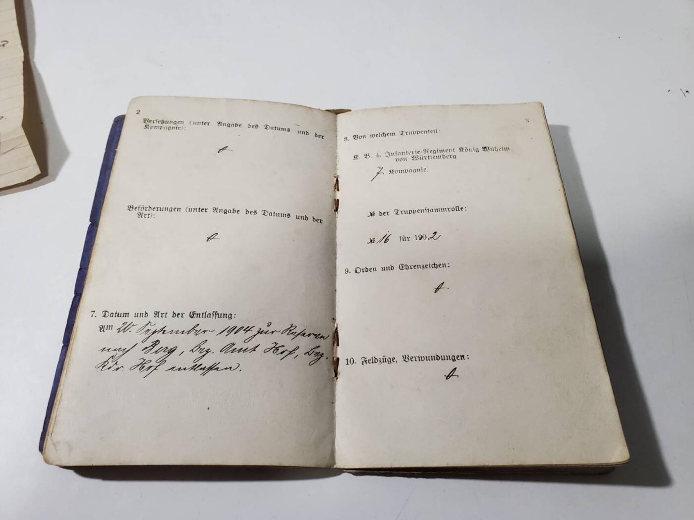 韵星假日军品类拍卖第42期 -- Rimey Holidays Militaria Auction 42 德意志帝国巴伐利亚王国士兵证带战地备注/信件一套