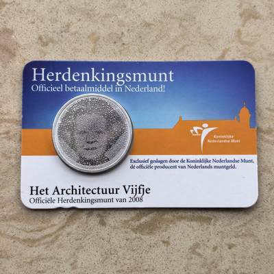 道一币馆币章第一百六十六场 - 原包装 荷兰2008年建筑设计发展5欧元镀银纪念币