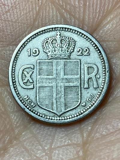 2026年第三十一场(总第二百场)英国一线回流散币新春特拍第三场(免佣金) 丹属冰岛王国🇮🇸1922年10奥拉(克里斯蒂安十世第一版，HCN;GJ版，首发年)