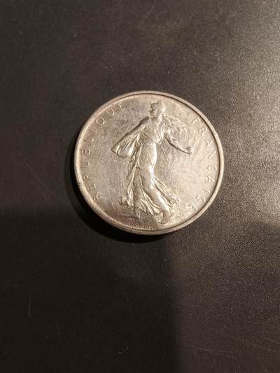 老王徽章第184期 - 法国1963年5法郎银币     播种女神    835银    12g