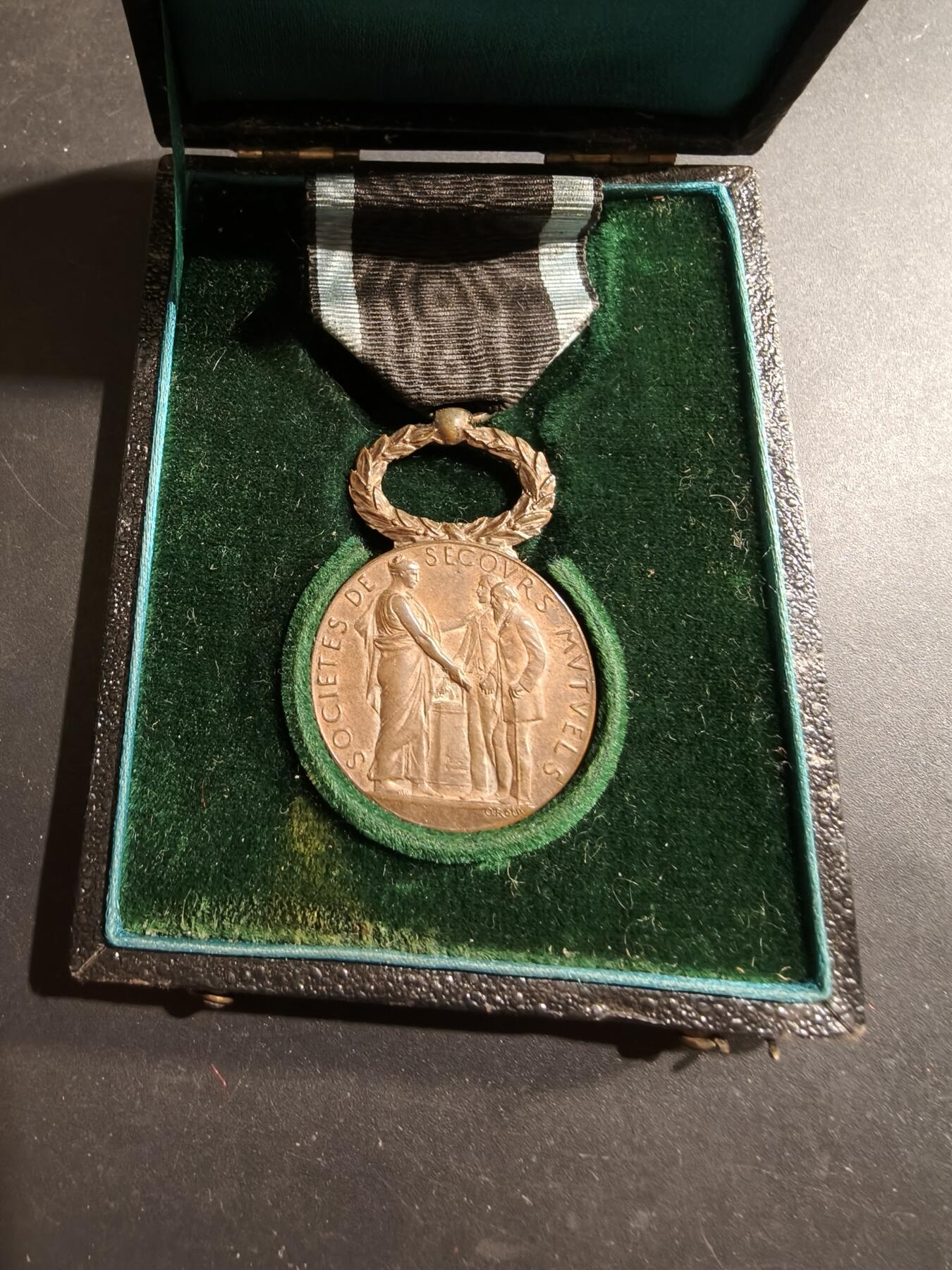 老王徽章第184期 法国铜级内务部荣誉奖章    大师罗蒂作品    原盒    1889年实发