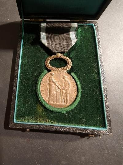 老王徽章第184期 - 法国铜级内务部荣誉奖章    大师罗蒂作品    原盒    1889年实发