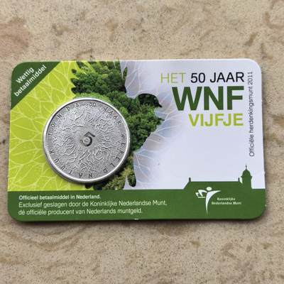 道一币馆币章第一百六十六场 - 原包装 荷兰2011年原包装WWF成立50周年5欧元镀银纪念币