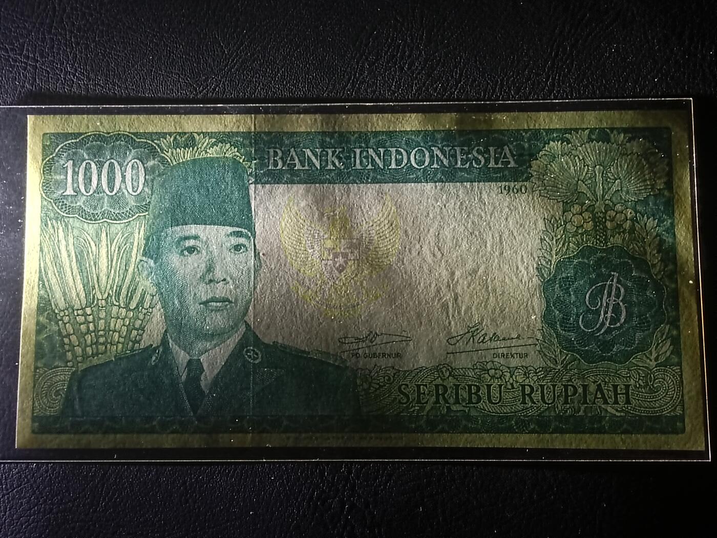 【年后首拍！】2026二月第三期，总217期 印度尼西亚1960版1000卢比AUNC，水牛水印，苏加诺总统和民族舞蹈，稀有面值