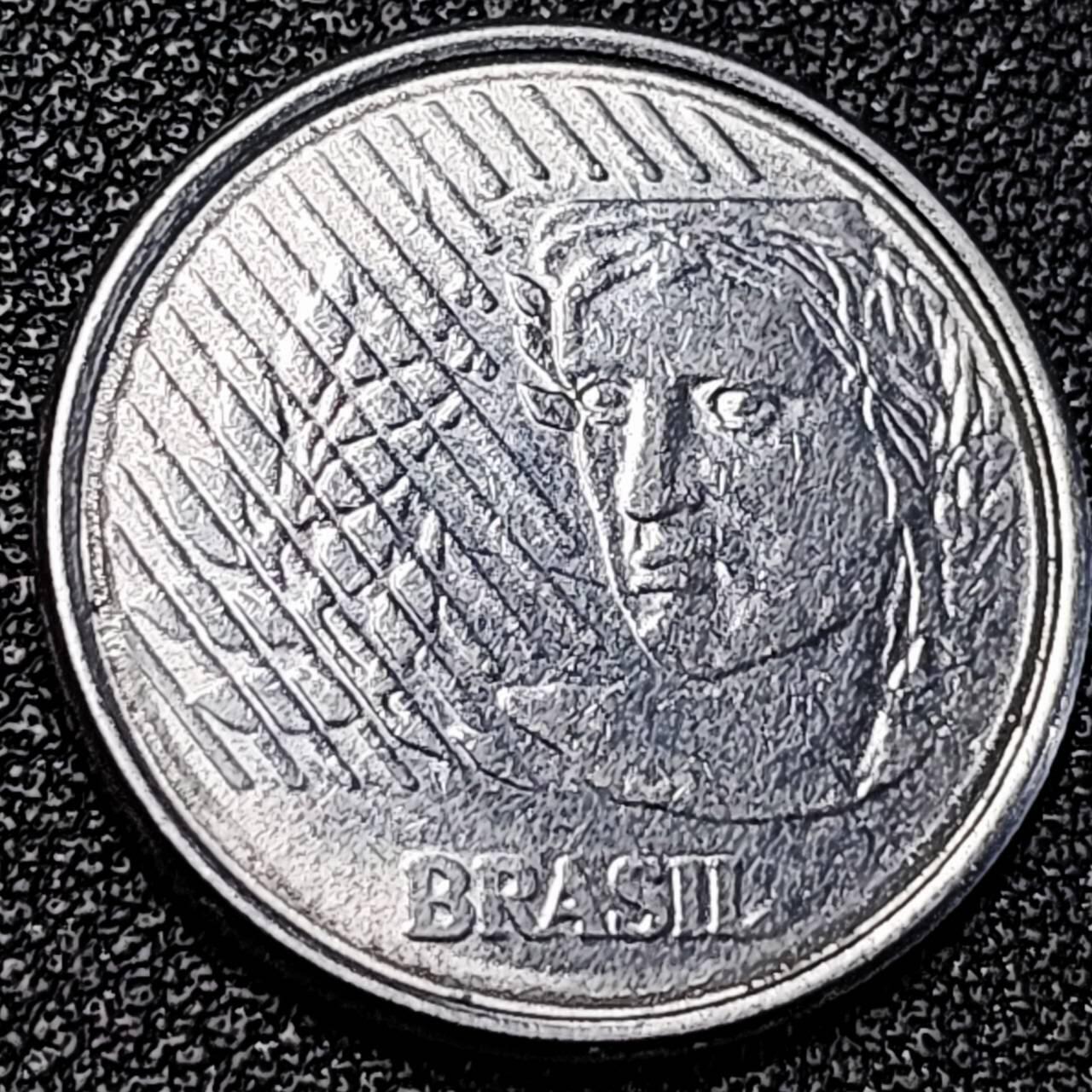 泉币菌-第195场- 新年快乐 新年第三场 本场拍品多 请提前出价 巴西1994年10分 共和国肖像 不锈钢币  22mm 