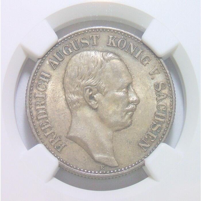 【旋风钱币】2月22日19:00准时开拍 精美欧洲币章、银币银章、第三帝国钱币、手串手镯紫砂壶等 全场包邮！ 【银】NGC MS62 德国萨克森1914年 奥古斯特2马克银币 酱彩原光