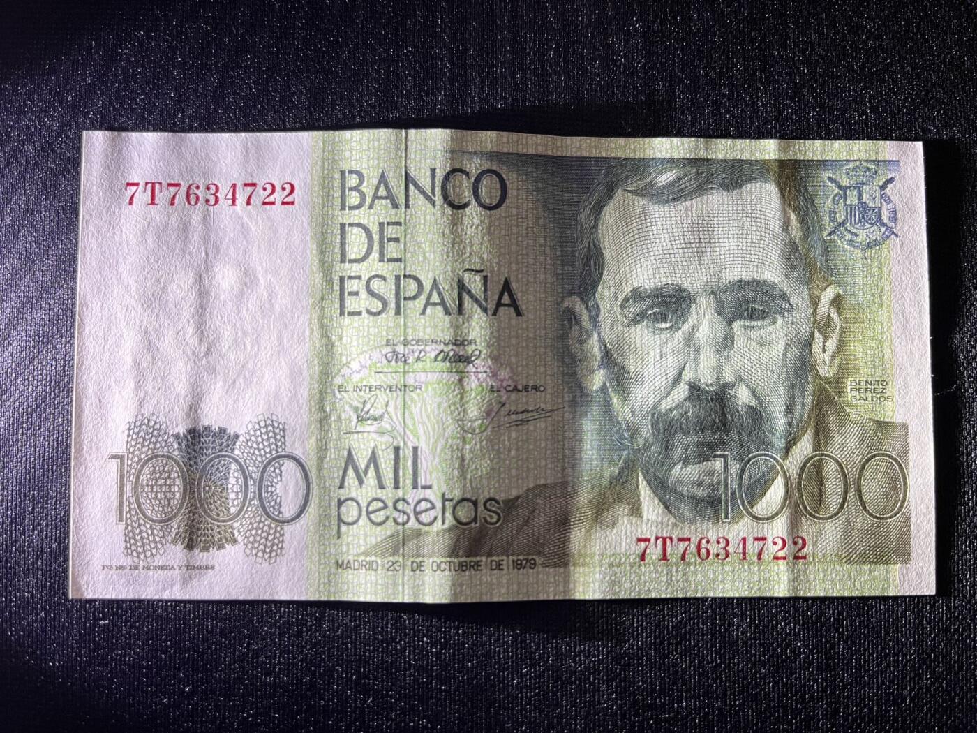 世界各国纸币拍卖 1979年 西班牙1000比塞塔 实物图