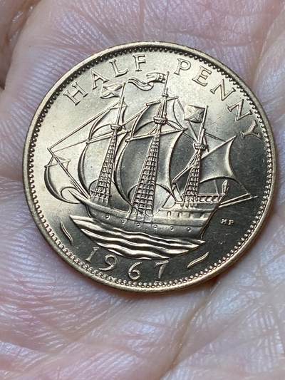 2026年第三十一场(总第二百场)英国一线回流散币新春特拍第三场(免佣金) 原光好品–英国🇬🇧1967年半便士(伊丽莎白二世青年桂冠第二版，普制币关门年)