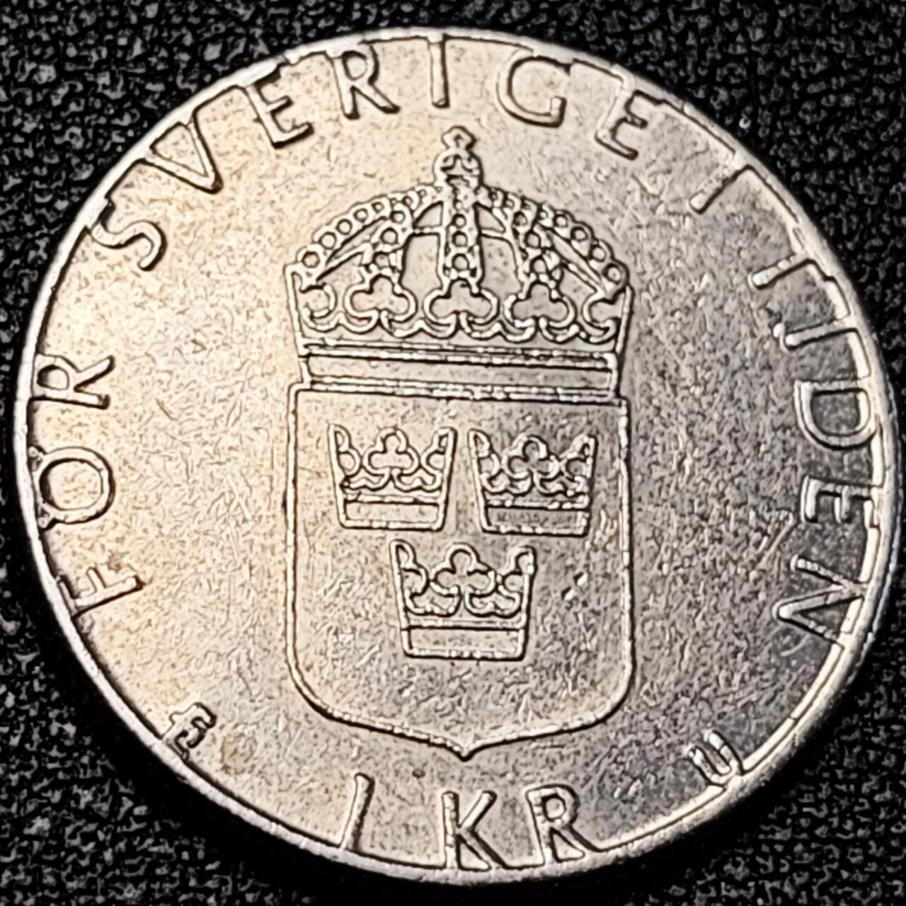 泉币菌-第195场- 新年快乐 新年第三场 本场拍品多 请提前出价 瑞典1978年 1克朗铜镍币，卡尔十六世·古斯塔夫，25mm