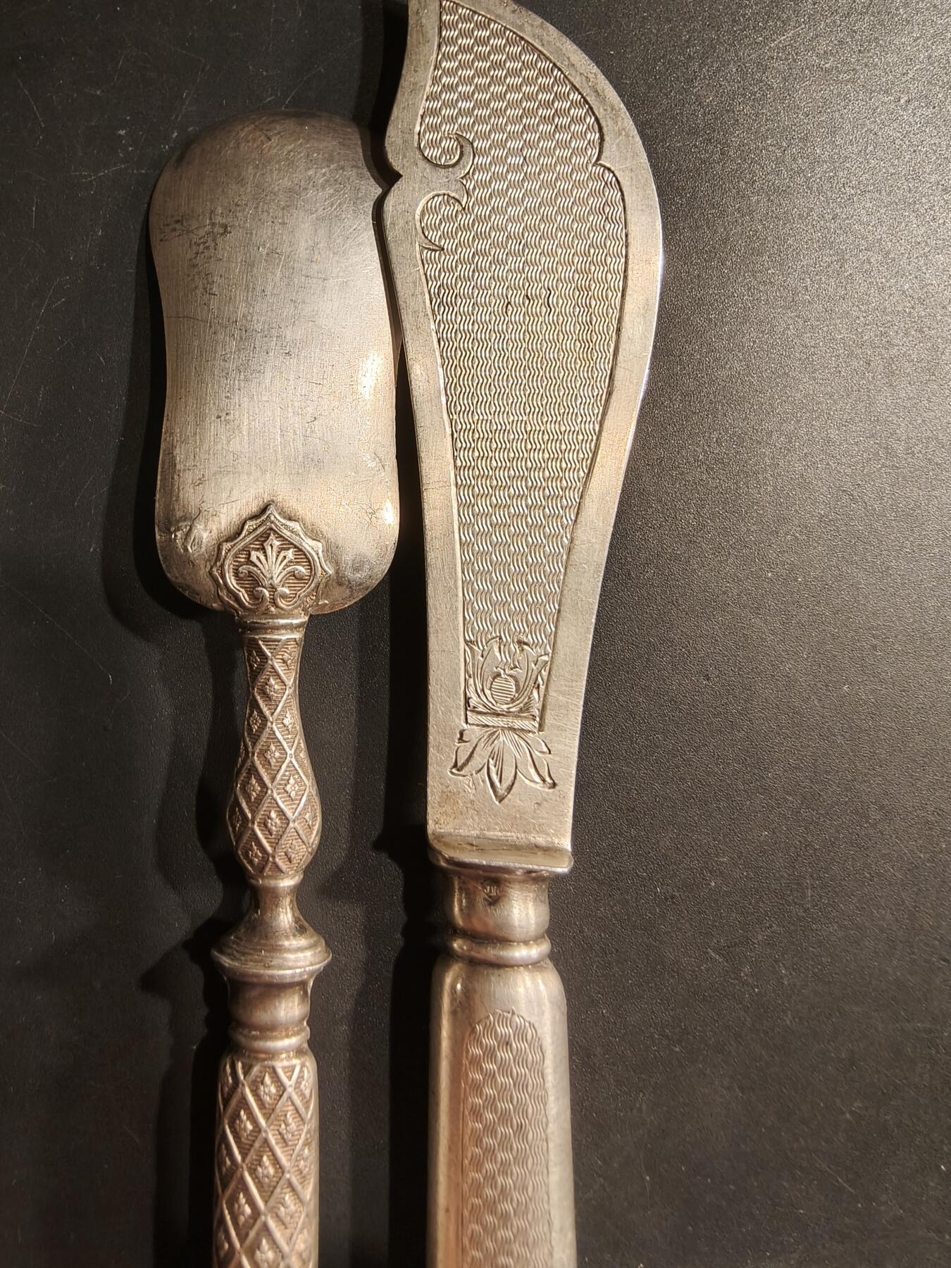 老王徽章第184期 法国银餐具一组     都带密涅瓦1级银标    950银     74.2g