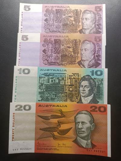 【年后首拍！】2026二月第三期，总217期 - 澳大利亚纸币批量四张流通品相—AUNC