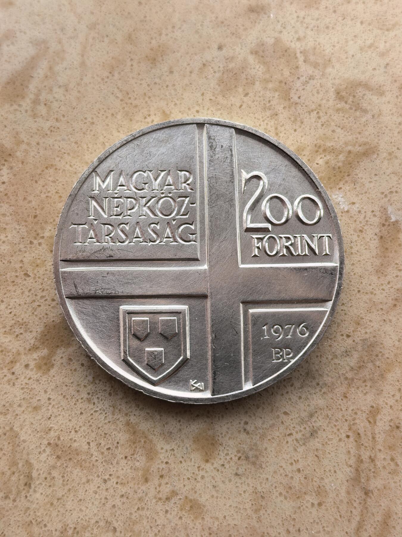 道一币馆币章第一百六十七场 匈牙利1976年艺术家米哈伊·蒙卡奇200福林银币 28g 640s 30000