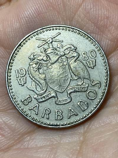 2026年第三十一场(总第二百场)英国一线回流散币新春特拍第三场(免佣金) 巴巴多斯🇧🇧1980年25分(第一版)