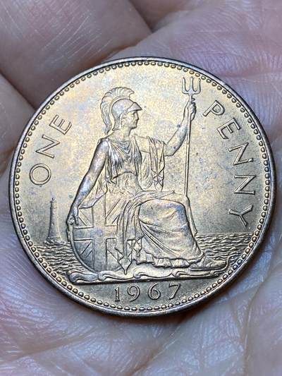 2026年第三十一场(总第二百场)英国一线回流散币新春特拍第三场(免佣金) - 原光好品–英国🇬🇧1967年1便士(伊丽莎白二世青年桂冠第二版，普制币关门年)