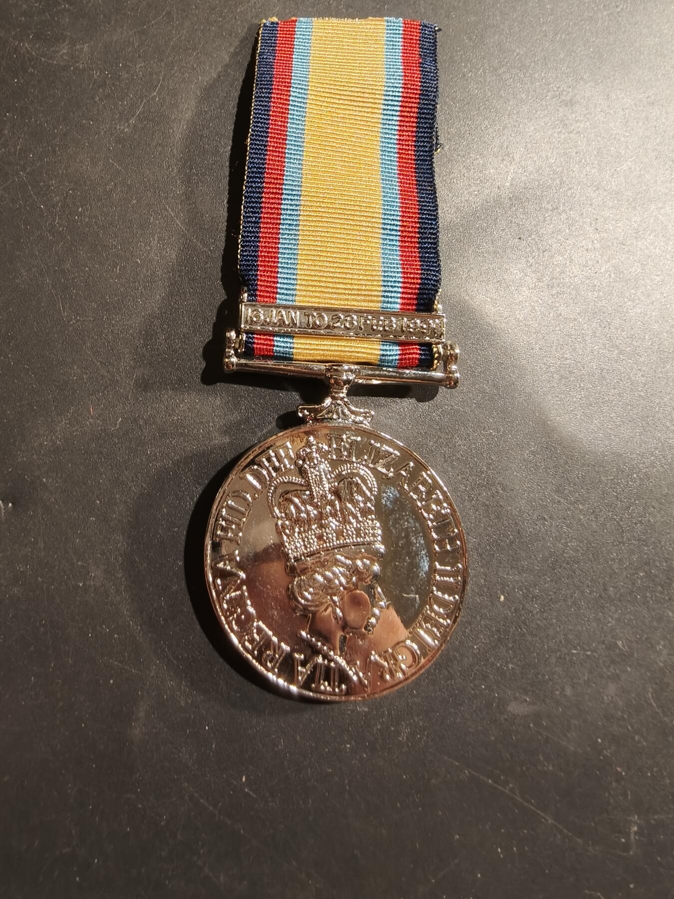 老王徽章第184期 英国海湾战争服役奖章   带勋条    拷贝版