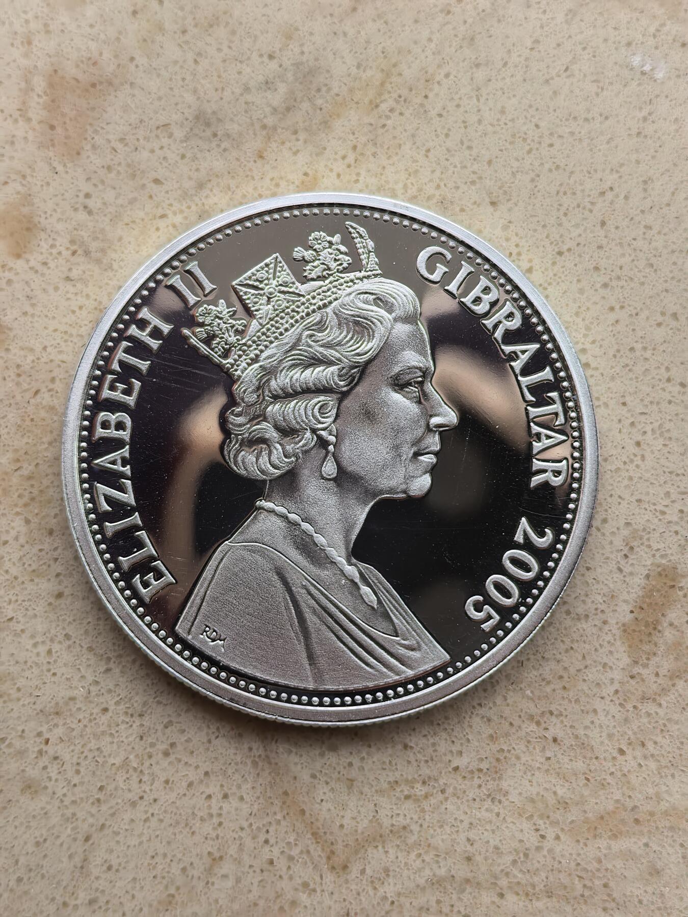 道一币馆币章第一百六十七场 直布罗陀2005年特拉法加战役200周年系列-英国纳尔逊将军5镑精制银币 28.28g 925S 25000