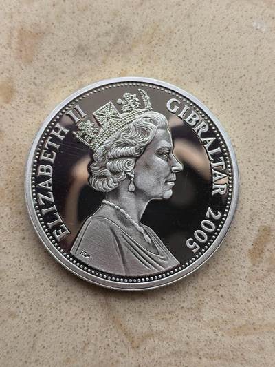 道一币馆币章第一百六十七场 - 直布罗陀2005年特拉法加战役200周年系列-英国纳尔逊将军5镑精制银币 28.28g 925S 25000